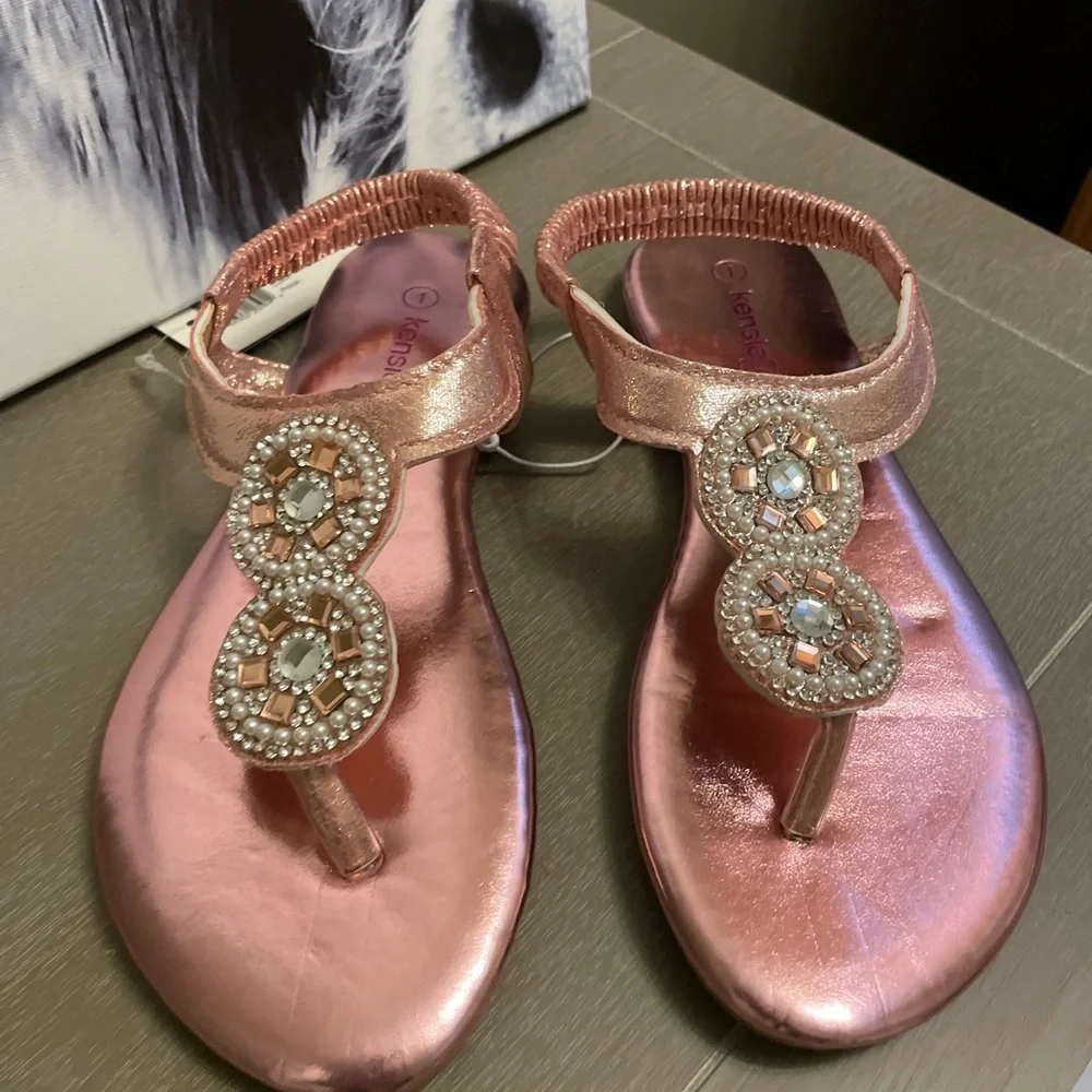 NWT Kensie Girl Sandal Size 1 Pink Shine - Picture 10 of 14